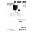 Sony DAV-X1, SS-WSX1 Service Manual