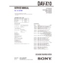 Sony DAV-X10 Service Manual