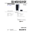 Sony DAV-X1G, SS-WSX1G, SS-X1GF Service Manual