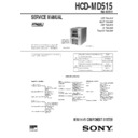 Sony DHC-MD515, HCD-MD515, RM-MD515 Service Manual