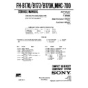Sony FH-B170, FH-B170K, FH-B177, MHC-700 Service Manual