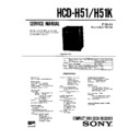 Sony FH-B500, FH-B500K, FH-B510, HCD-H51, HCD-H51K Service Manual