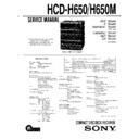Sony FH-B650, FH-B711, HCD-H650, MHC-650 Service Manual