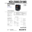 Sony FST-ZX100D, FST-ZX80D, HCD-ZX100D, HCD-ZX80D, LBT-ZX100D, LBT-ZX80D Service Manual