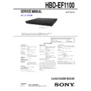 Sony HBD-EF1100 Service Manual