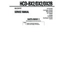 Sony HCD-BX2, HCD-DX2, HCD-DX2B Service Manual