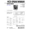 hcd-dr8av, hcd-w900av service manual