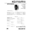 Sony HCD-F150, HCD-FR10, MHC-F150, MHC-FR10 Service Manual