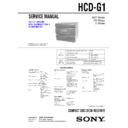 Sony HCD-G1, LBT-G1, LBT-G1R, LBT-G1S Service Manual