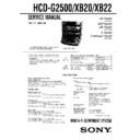 Sony HCD-G2500, HCD-XB20, HCD-XB22, LBT-G2500, LBT-XB20, LBT-XB22 Service Manual