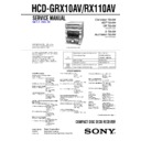 Sony HCD-GRX10AV, HCD-RX110AV, MHC-GRX10AV, MHC-RX110AV (serv.man2) Service Manual
