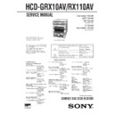 Sony HCD-GRX10AV, HCD-RX110AV, MHC-GRX10AV, MHC-RX110AV Service Manual