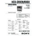 Sony HCD-GRX20, HCD-RXD3, MHC-GRX20, MHC-RXD3 Service Manual