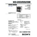 Sony HCD-GRX3, HCD-R300, HCD-RX55, MHC-GRX3, MHC-R300, MHC-RX55 Service Manual