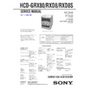 Sony HCD-GRX80J, HCD-R880, HCD-RXD8, HCD-RXD8S, MHC-RXD8, MHC-RXD8S Service Manual