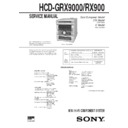 Sony HCD-GRX9000, HCD-RX900, MHC-GRX9000, MHC-RX900 Service Manual
