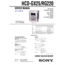 Sony HCD-GX25, HCD-RG220, MHC-GX25, MHC-RG220 Service Manual