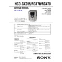 Sony HCD-GX255, HCD-RG170, HCD-RG470, MHC-GX255, MHC-RG170, MHC-RG470 Service Manual