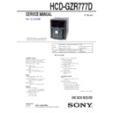 Sony HCD-GZR777D, MHC-GZR777D Service Manual