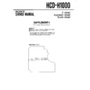 Sony HCD-H1000 Service Manual