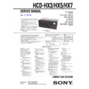 Sony HCD-HX3, HCD-HX5, HCD-HX7 Service Manual