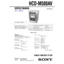 Sony HCD-M500AV, MHC-M500AV Service Manual