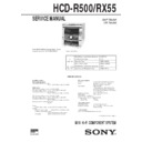 Sony HCD-R500, HCD-RX55, MHC-R500, MHC-RX55 Service Manual