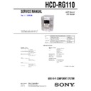 Sony HCD-RG110, MHC-RG110 Service Manual