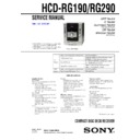 Sony HCD-RG190, HCD-RG290, MHC-RG190, MHC-RG290 Service Manual