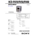 Sony HCD-RV20, HCD-RV50, HCD-RV60, MHC-RV20, MHC-RV50, MHC-RV60 Service Manual