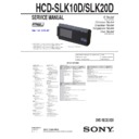 Sony HCD-SLK10D, HCD-SLK20D, WHG-SLK10D, WHG-SLK20D Service Manual
