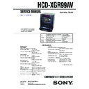 Sony HCD-XGR99AV, LBT-XGR99AV Service Manual