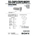 Sony HT-1700D, HT-5500D, HT-C800DP, HT-DDW740, HT-DDW750, HT-DDW840, HT-SL5, HT-SL5A, SS-CNP2, SS-CRP2, SS-CRP3, SS-MSP2 Service Manual