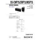 Sony HT-1750DP, HT-1800DP, HT-C800DP, HT-DDW650, HT-DDW750, SS-CNP75, SS-CRP75, SS-MSP75, SS-VE80P Service Manual