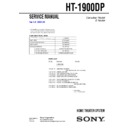 Sony HT-1900DP Service Manual