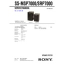 Sony HT-7000DH, SS-MSP7000, SS-SRP7000 Service Manual