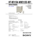 Sony HT-BE1, SA-WBE1, SS-BE1 Service Manual