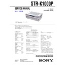 Sony HT-DDW1000, STR-K1000P Service Manual