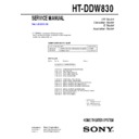 Sony HT-DDW830 Service Manual