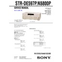 Sony HT-DDW860, STR-DE597P, STR-K6800P Service Manual