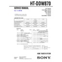 Sony HT-DDW870 Service Manual