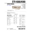 Sony HT-DDW880, HT-DDW900, STR-K880, STR-K900 Service Manual