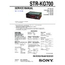 Sony HT-DDWG700, STR-KG700 Service Manual