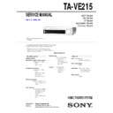 Sony HT-K215, TA-VE215 Service Manual