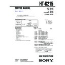Sony HT-K215 Service Manual