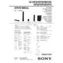 Sony HT-SF100, HT-SF360, HT-SS100, HT-SS360, SS-CNP36, SS-MSP36F, SS-MSP36S, SS-SRP36F, SS-SRP36S, SS-WP36 Service Manual
