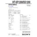 Sony HT-SF1200, HT-SS1200 Service Manual