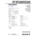 Sony HT-SF2300, HT-SS2300 Service Manual