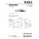 Sony HT-SL5A, TA-KSL5 Service Manual