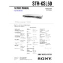 Sony HT-SL60, HT-SL65, STR-KSL60 Service Manual